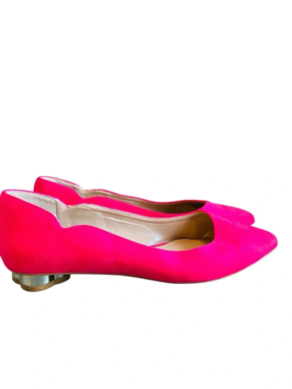 White House Black Market Bellamy Scalloped Pink Flat Size 6.5 - Picture 4 of 11